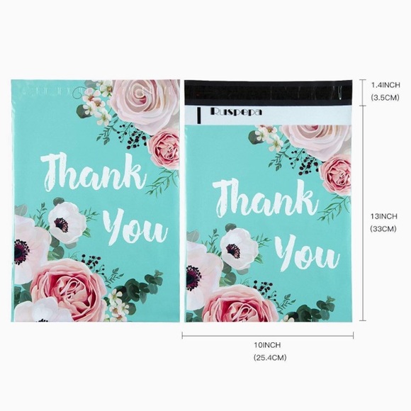 3/$20📦 LAST ONE! 10 Teal floral 10x13” Mailers + 10 FREE stickers 🌟HP🌟 - Picture 3 of 4